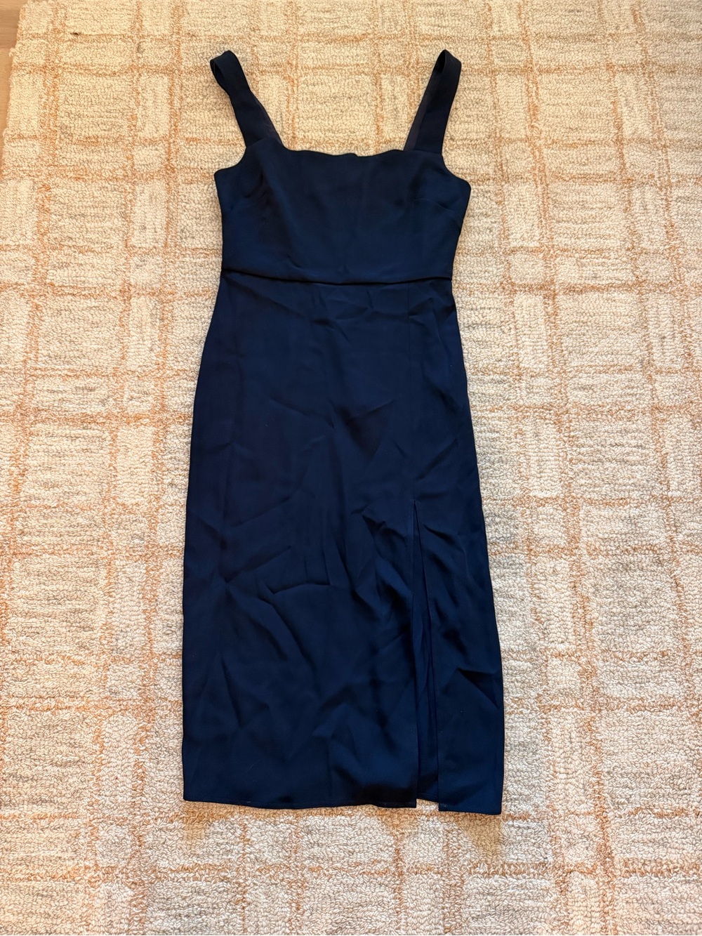 Aritzia Babaton Navy Square-Neck Midi Dress